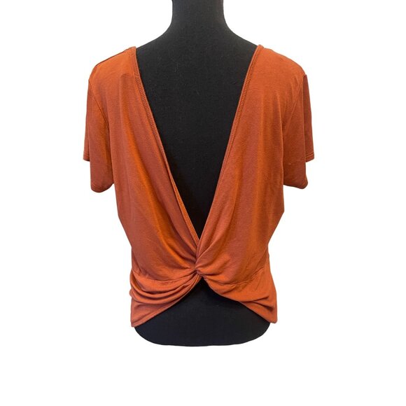 2 knotted loose fit XL tops rust lavender sexy soft comfy low back - Picture 7 of 11